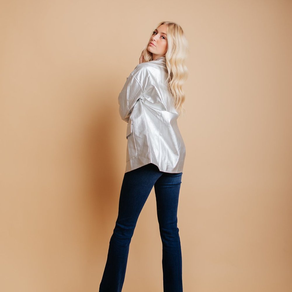 Silver Leather Jacket